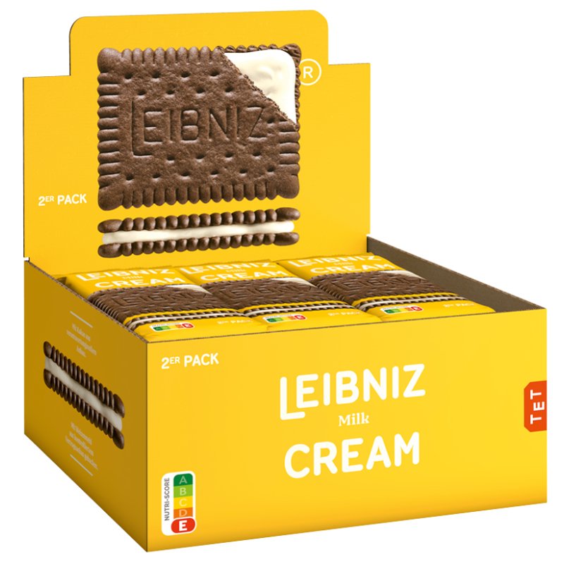 LEIBNIZ dubbele koekjes Keks'n Cream Milk, 18 pakken à 2 stuks, display